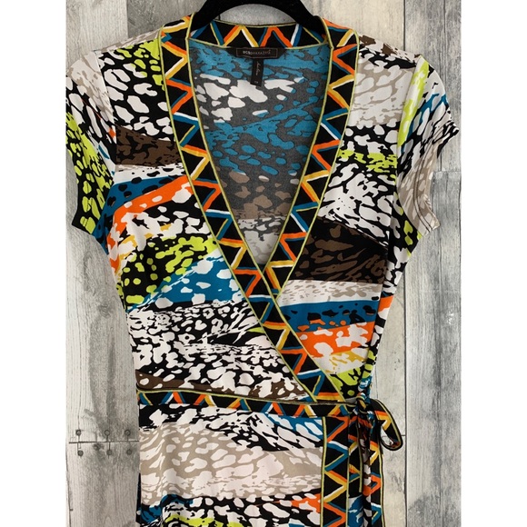 BCBGMaxAzria Multicolor Wrap Dress XS - Picture 3 of 5